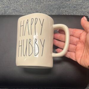 Rae Dunn Happy Hubby Cream Ceramic Coffee Mug - Unbranded
